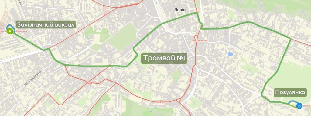 Трамвай №1 карта
