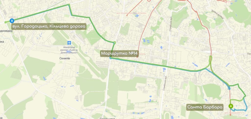 Маршрутка №14 карта