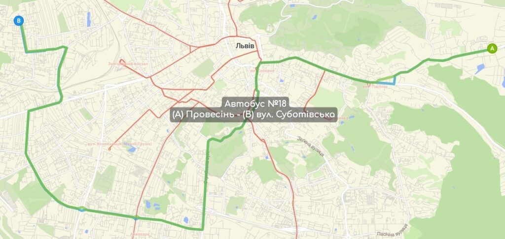 Автобус №18 маршрут
