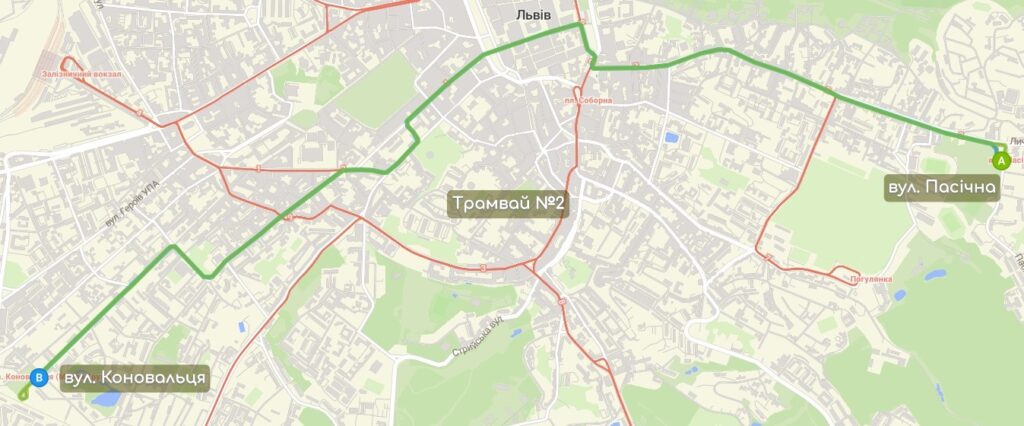 Трамвай №2 карта