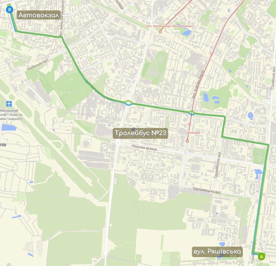 Тролейбус №23 карта