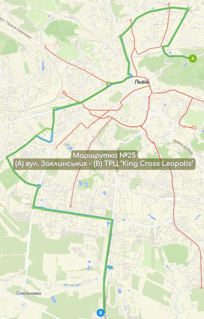 Маршрутка №25 карта