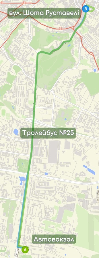 Тролейбус №25 карта