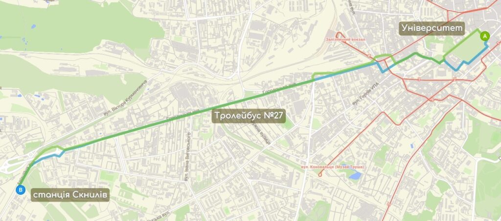 Тролейбус №27 карта