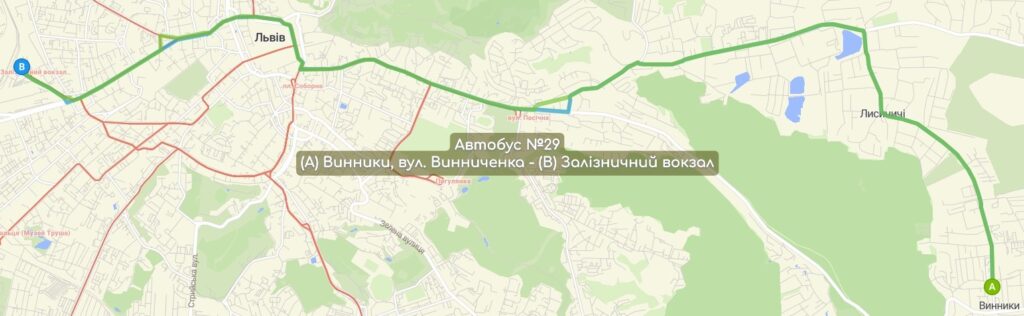 Автобус №29 маршрут