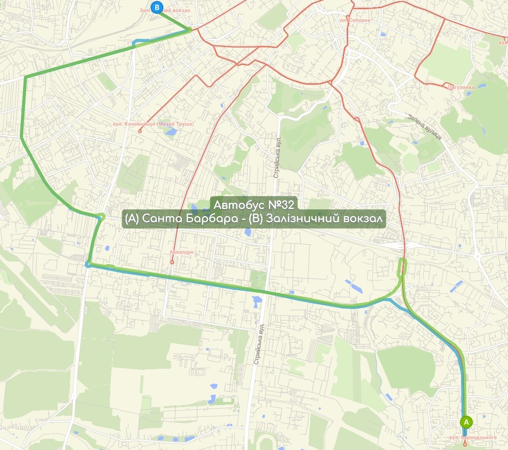 Автобус №32 карта