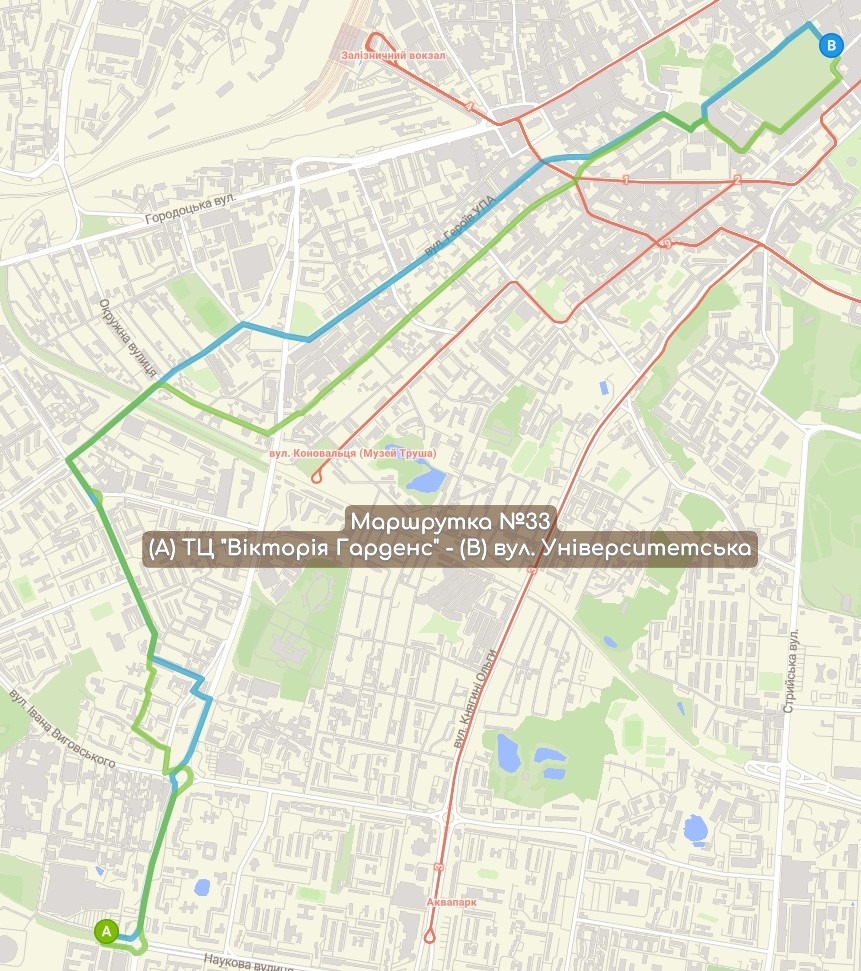 Маршрутка №33 карта