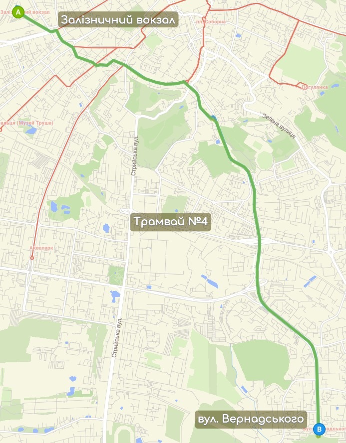 Трамвай №4 карта