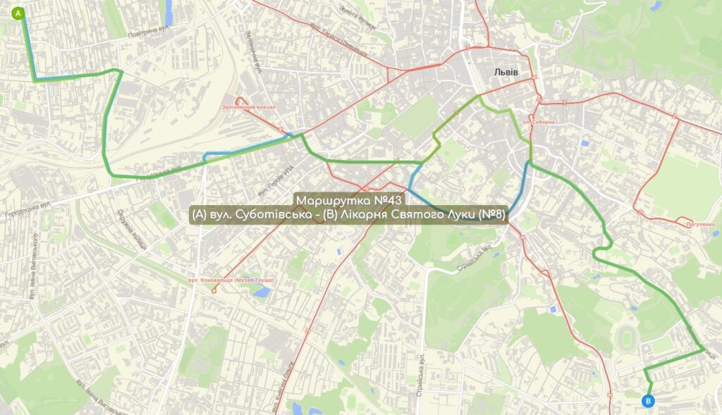 Маршрутка №43 карта