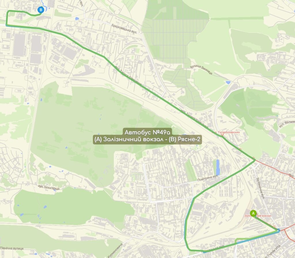 Автобус №49а карта