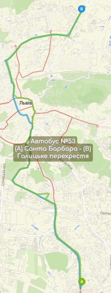 Автобус №53 карта
