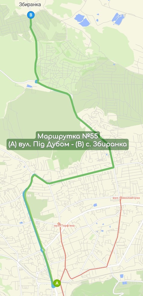 Маршрутка №55 карта