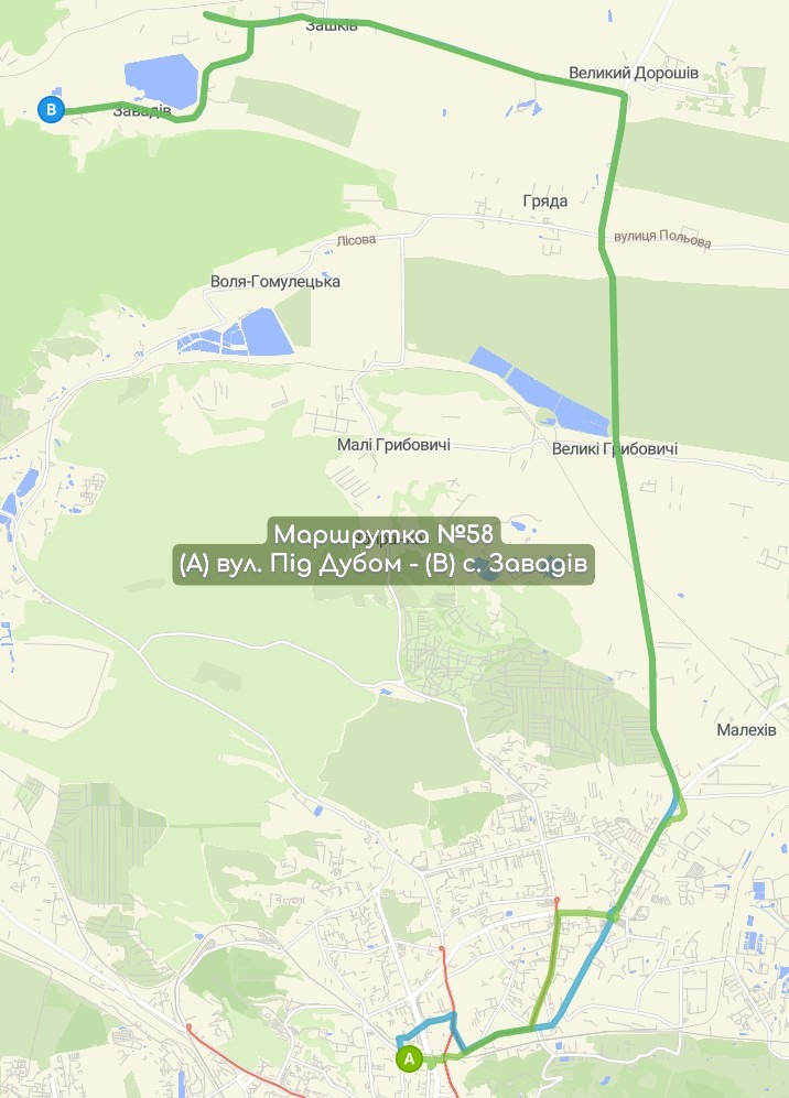 Маршрутка №58 карта