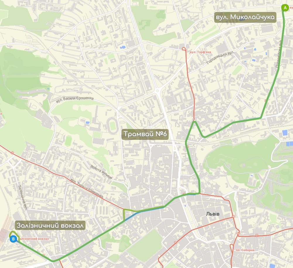 Трамвай №6 карта