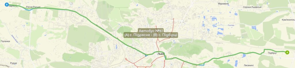Автобус №61 карта