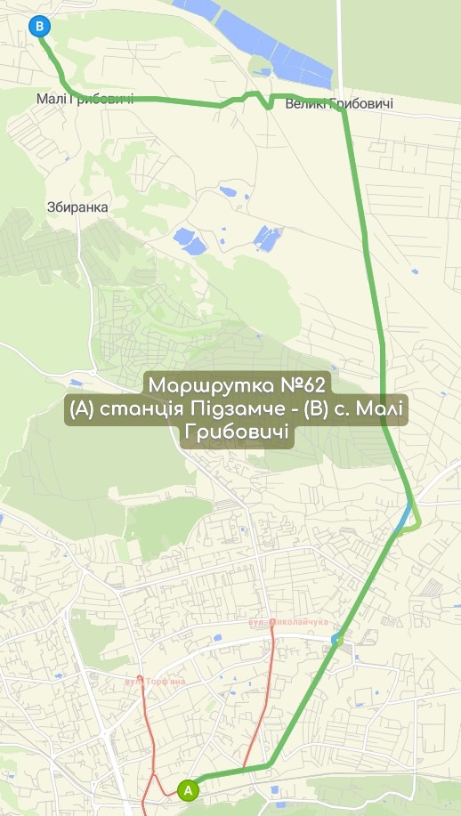 Маршрутка №62 карта