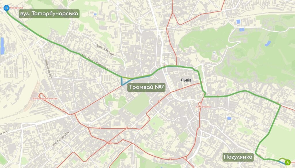 Трамвай №7 карта
