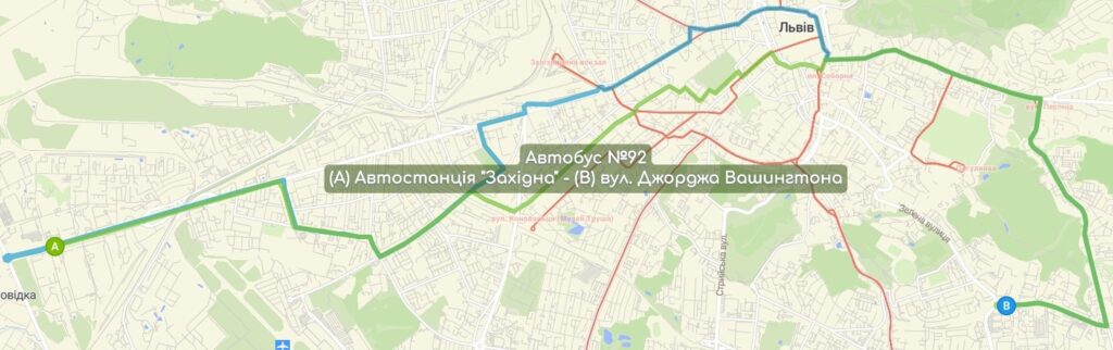 Автобус №92 карта