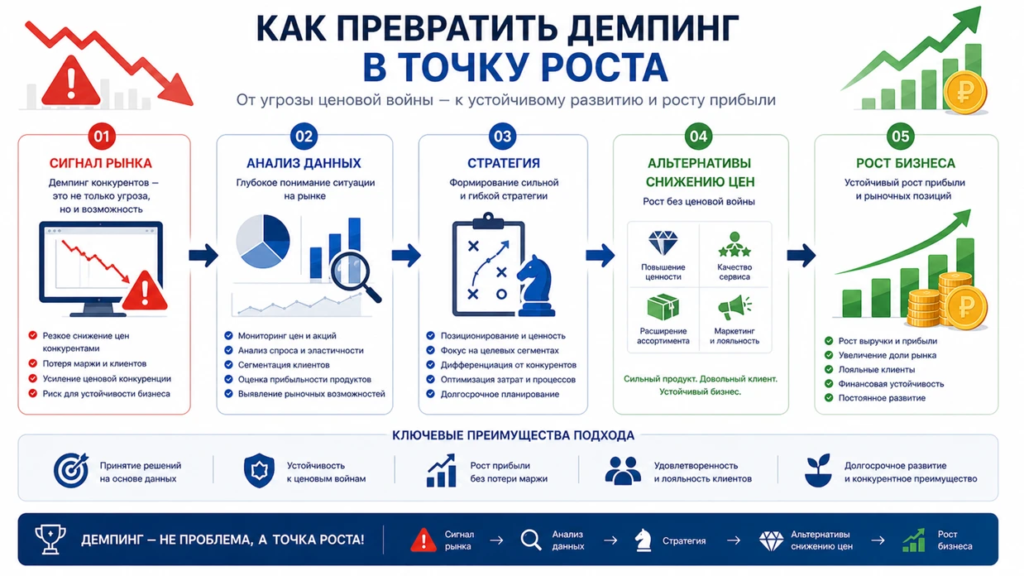 Инфографика: как превратить демпинг в рост — анализ, стратегия и увеличение прибыли