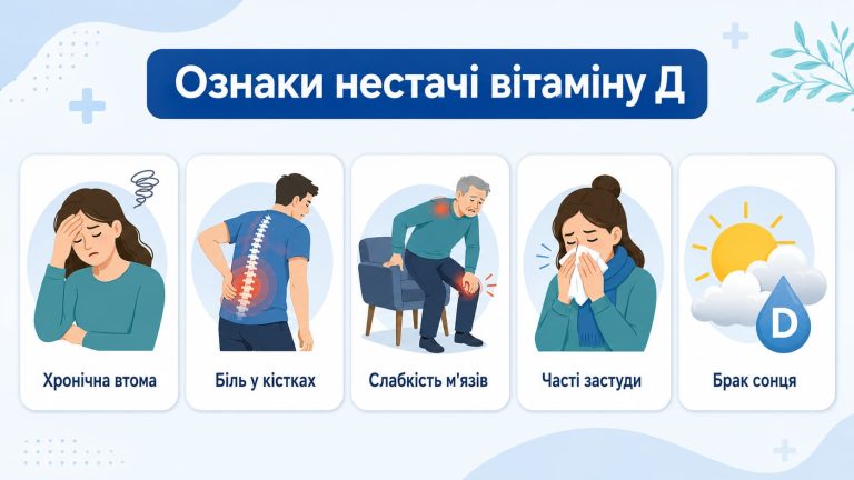 Ознаки нестачі вітаміну Д